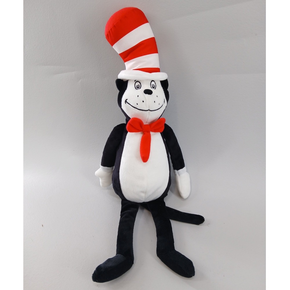Dr Seuss Cat in the Hat Plush Kohl's Cares Black White Red 18" Toy
